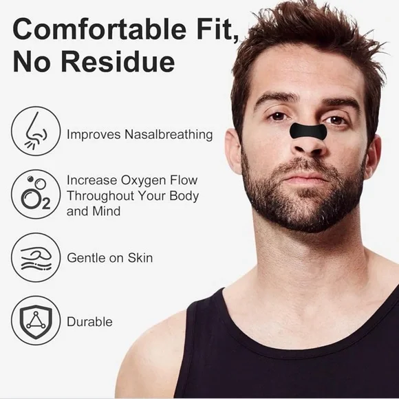 Nasal Strips for Snoring 60 Count, Anti Snore Strips, Sleeping, Breathing - Picture 3 of 6